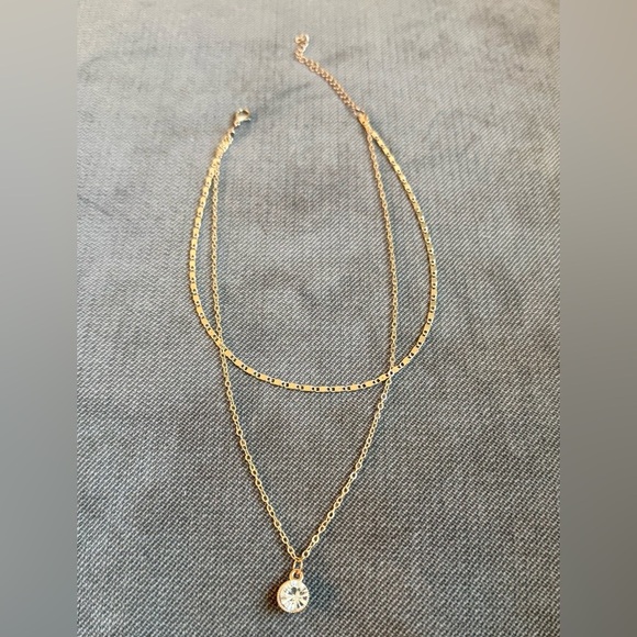 Classic Rhinestone Decor Women Alloy Choker Chain Double-layer Necklace - Picture 4 of 7